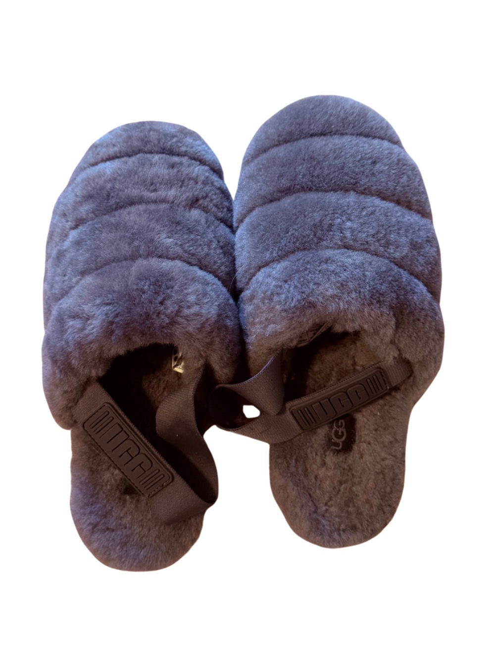 UGG Quilted Shearling Slide Slippers in Charcoal Gray